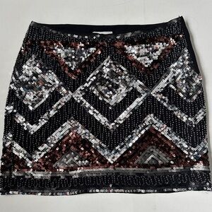 Sequin Skirt from H&M with diamond pattern in silver and brown. Small